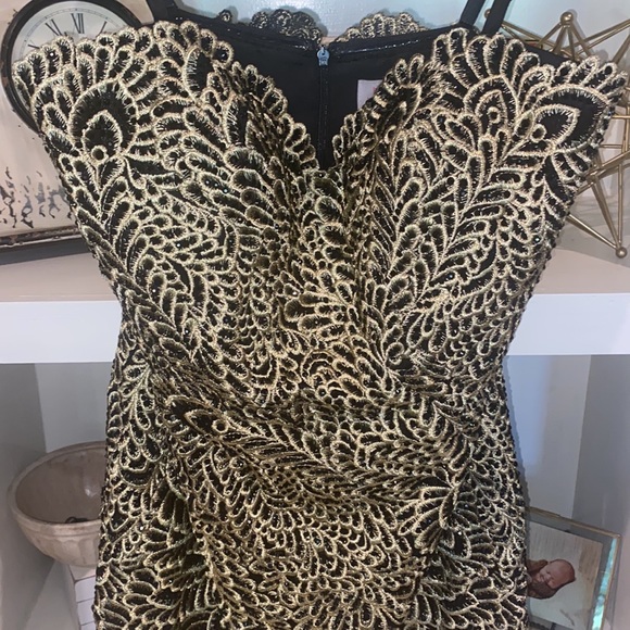 JOVANI Formal Cocktail Beaded lace strapless dress - Picture 2 of 5